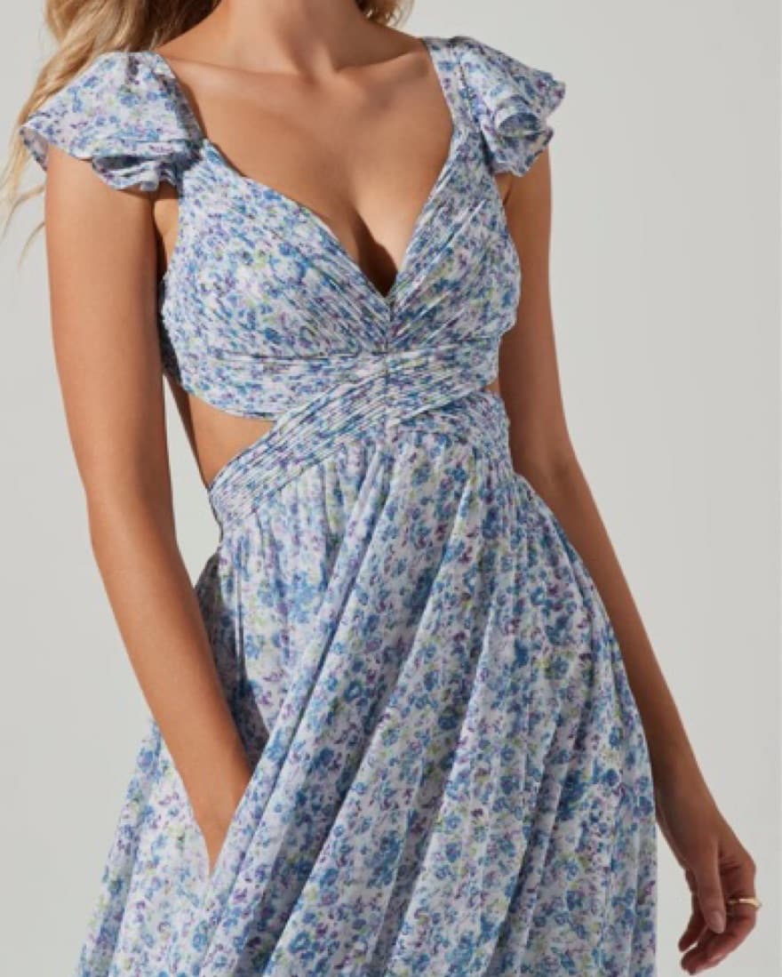 PRIMROSE FLORAL STRAPPY BACK MAXI DRESS - Image 3