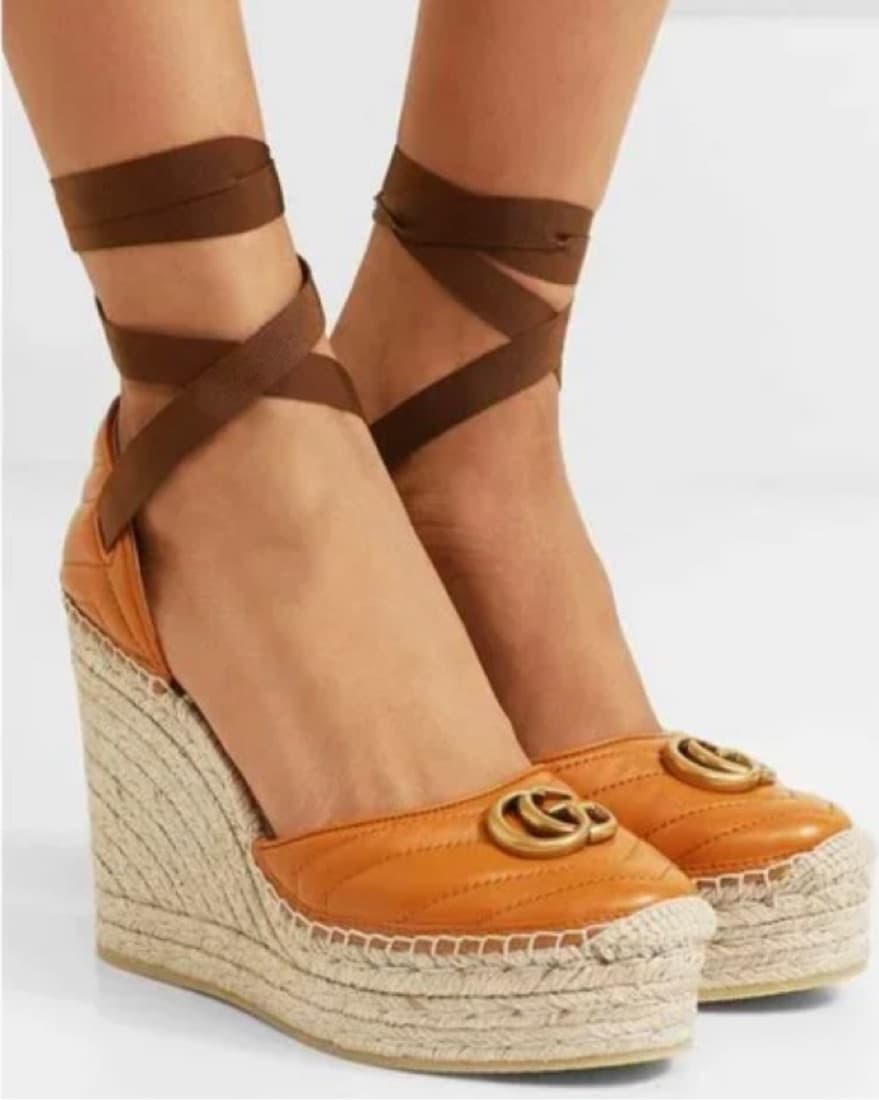 Gucci Marmont GG Leather Platform Wedges - Image 1