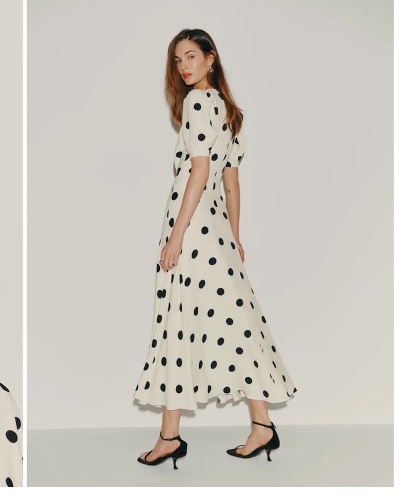 Reformation Naira Polka Dot Dress - Image 3