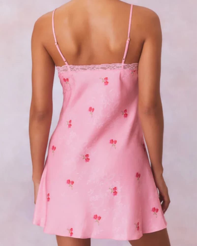LoveShackFancy Pink Slip Floral Dress - Image 2