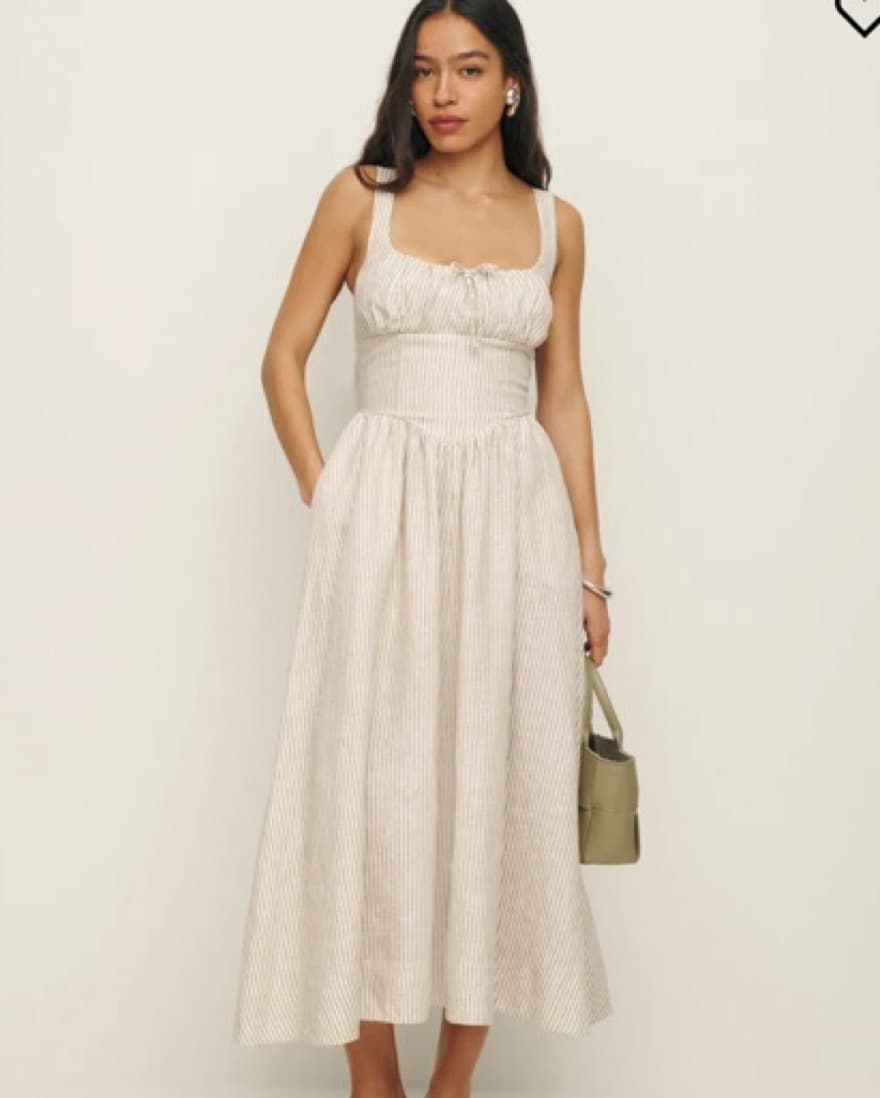 Reformation Balia Linen Midi Dress - Image 1