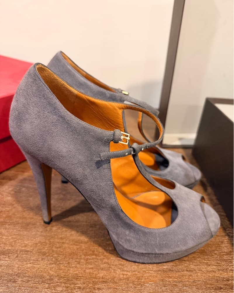 Grey Suede Heels - Image 2
