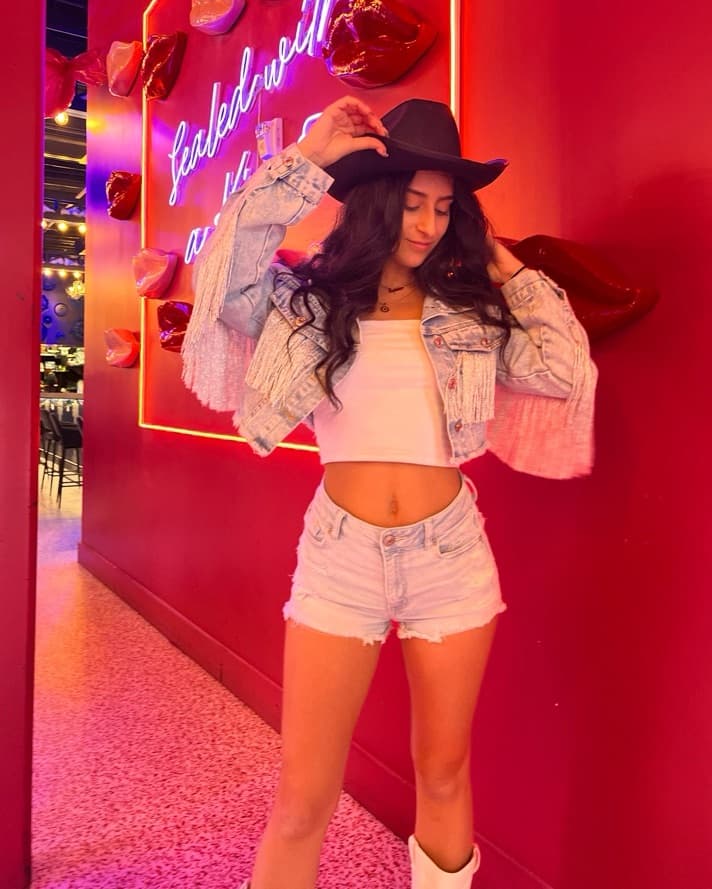 Cropped Denim Jacket With Silver Fringe - Image 1