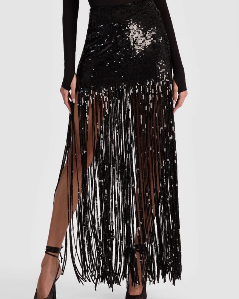 alice + olivia black sequin skirt  - Image 1