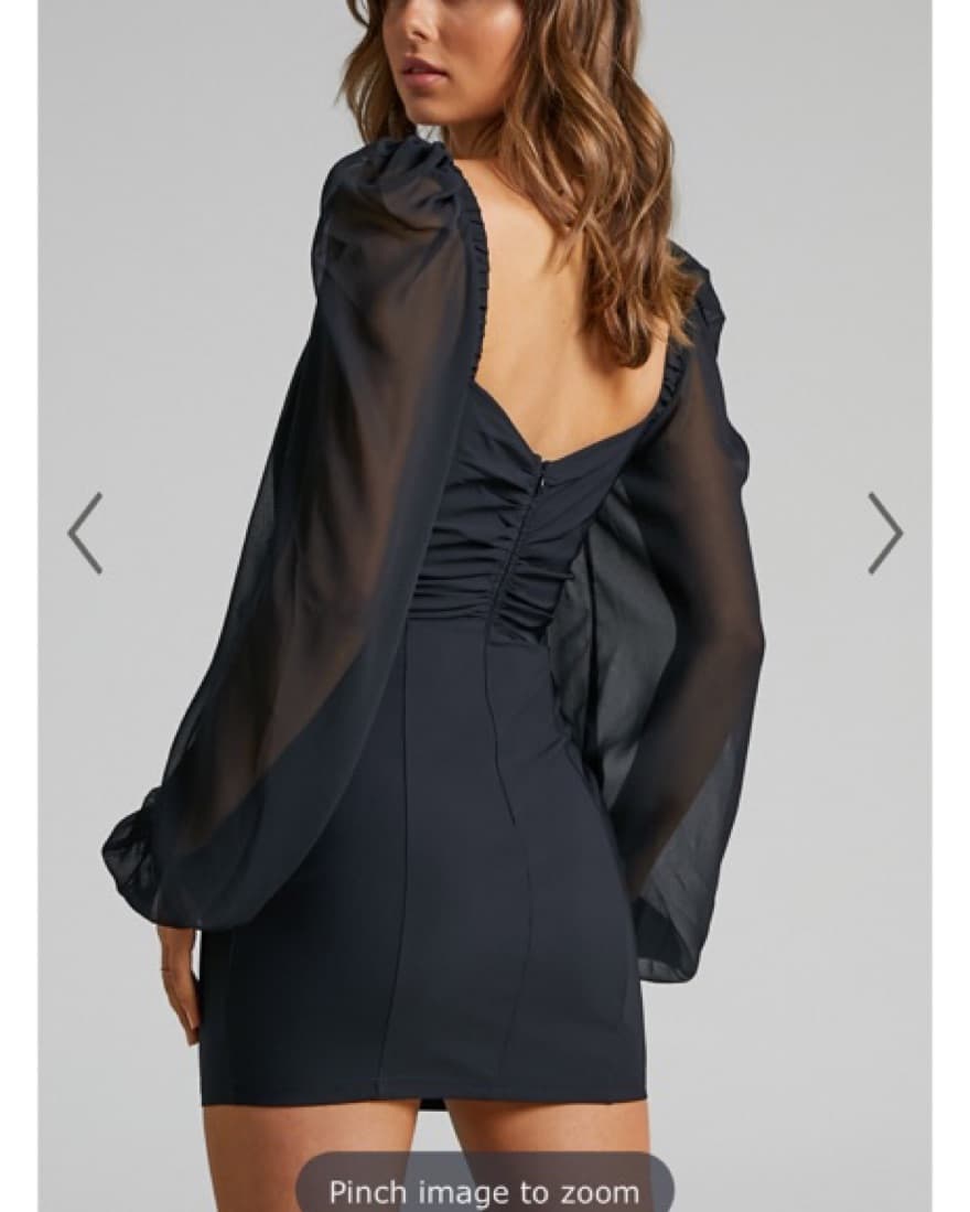 Black Chiffon Sleeve Showpo Mini - Image 3