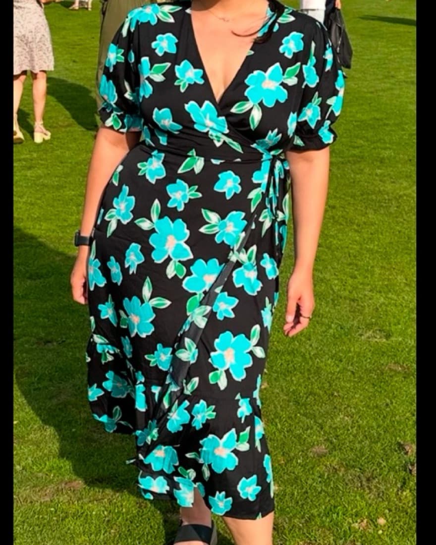 Black & Blue Floral Dress - Image 2