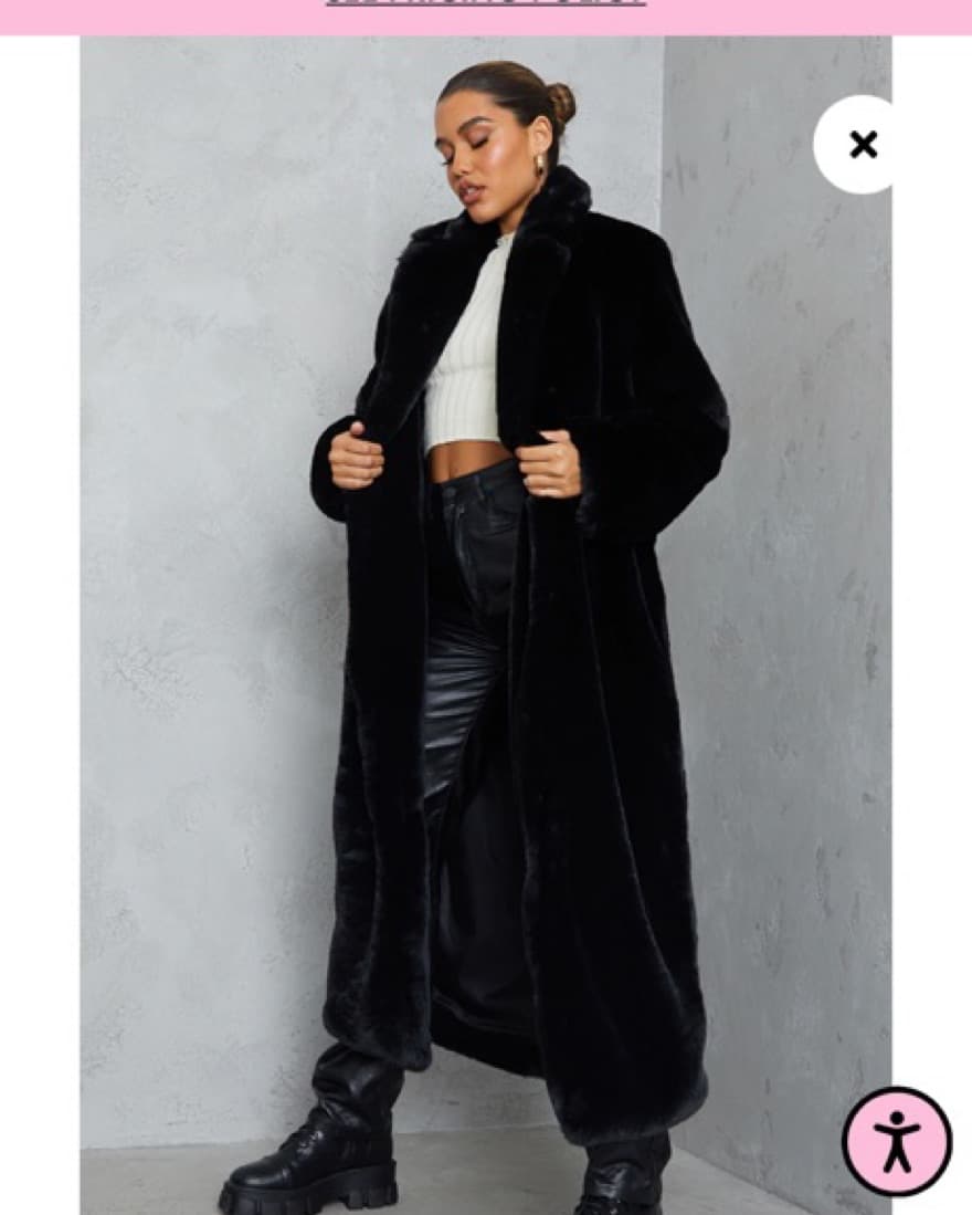 Black Faux Fur Coat  - Image 1