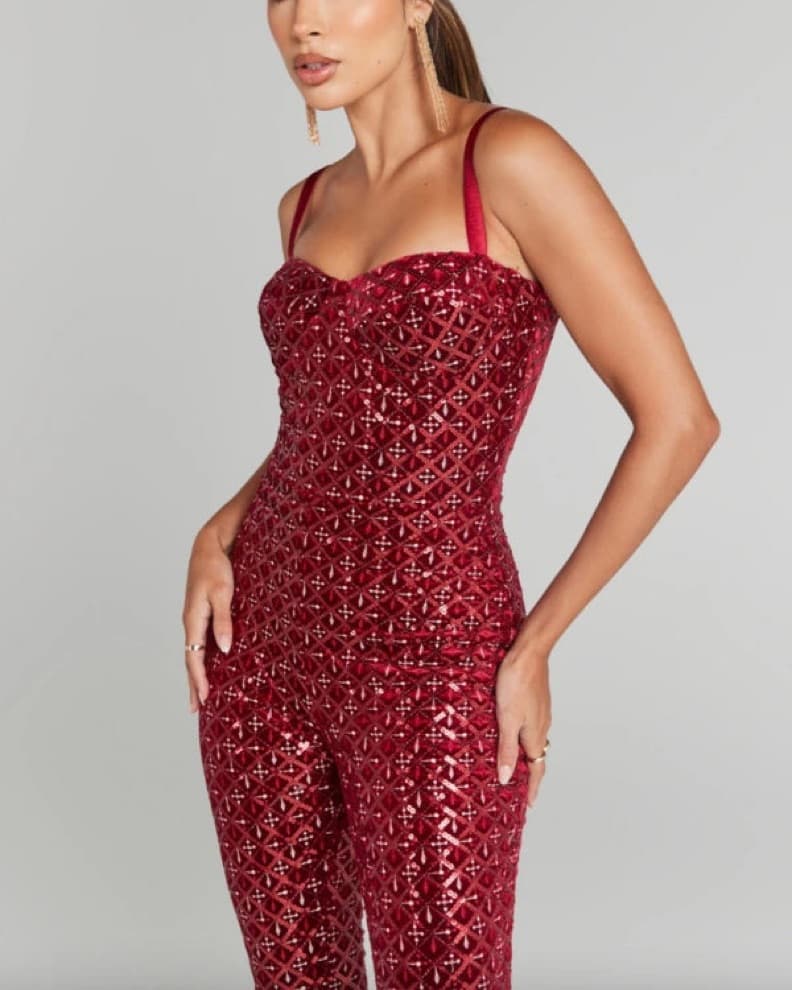 Nadine Merabi Red Hailey Jumpsuit - Image 3