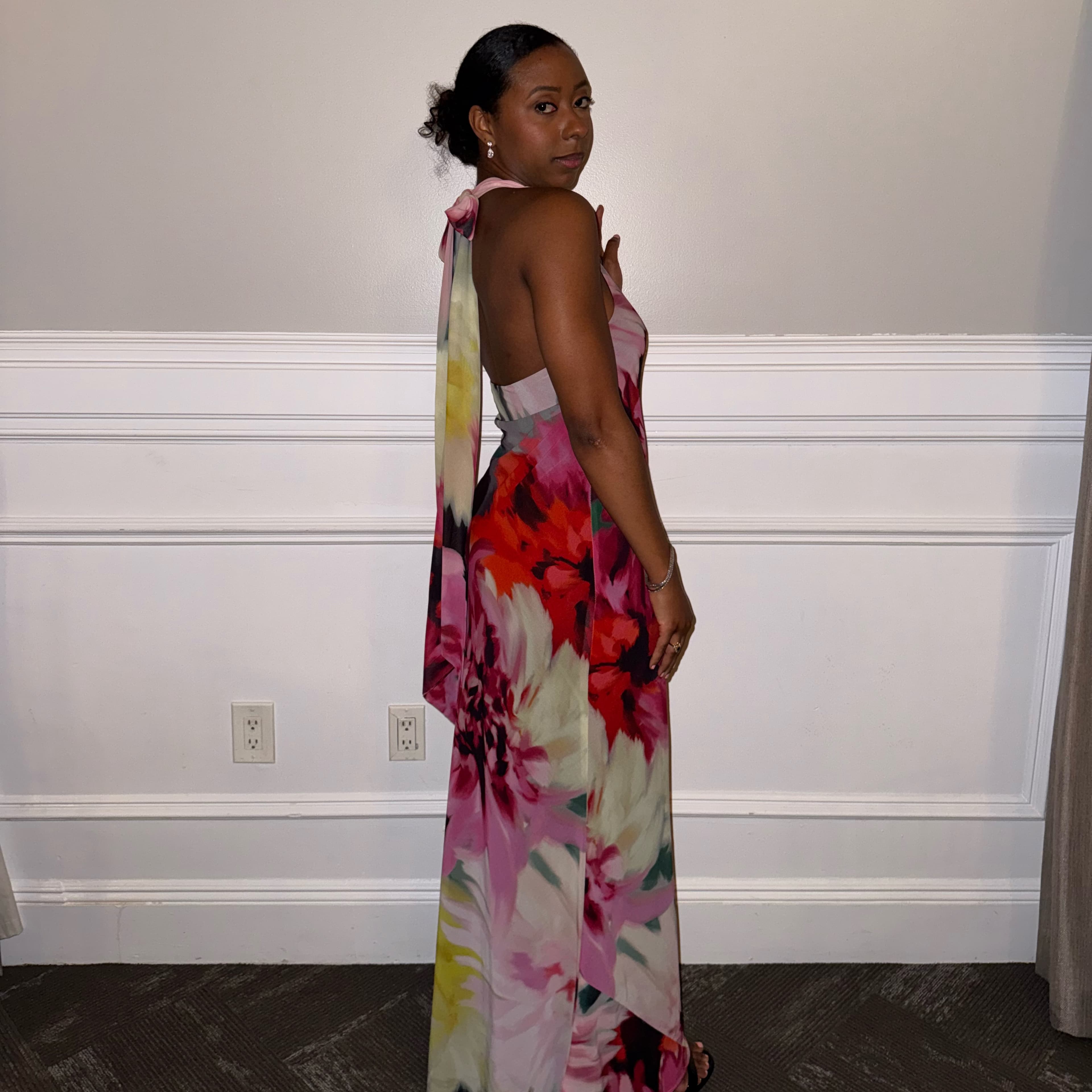 Floral Halter Neck Gown - Image 3