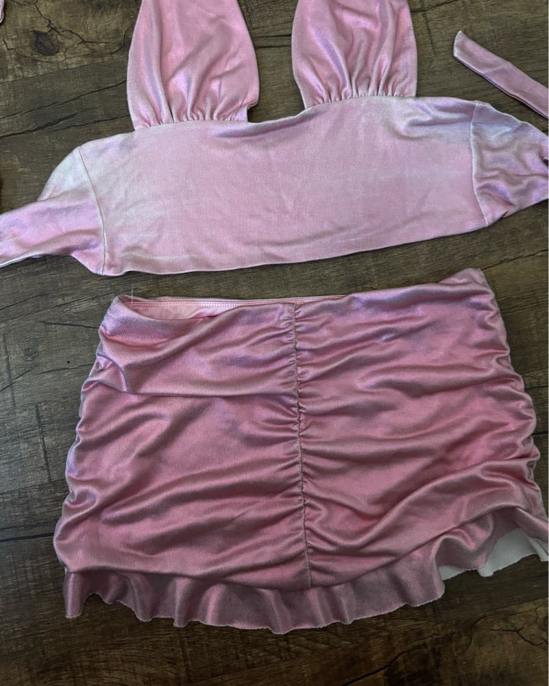 I Am Gia Pink Top and Mini Skirt Set - Image 6