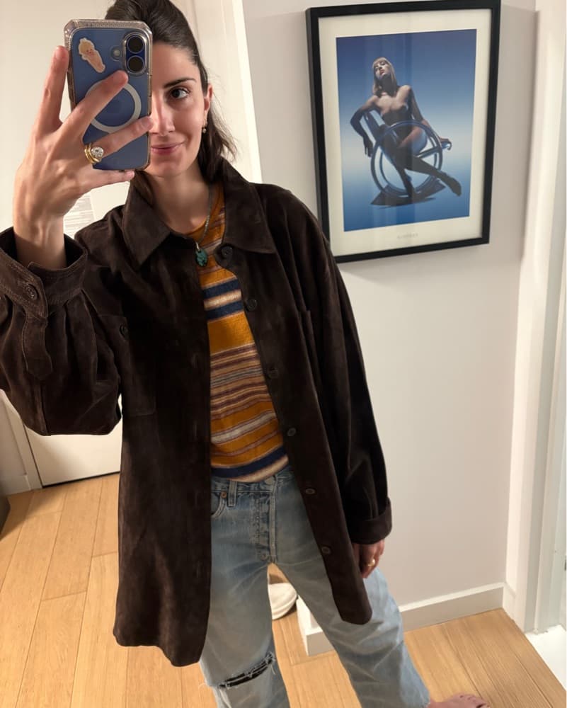 Vintage Brown Suede Shirt Jacket - Image 2