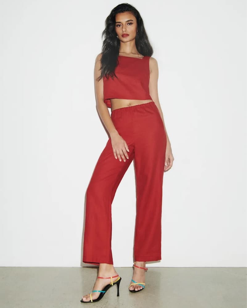 Reformation Remi Cropped Linen Pant - Image 1