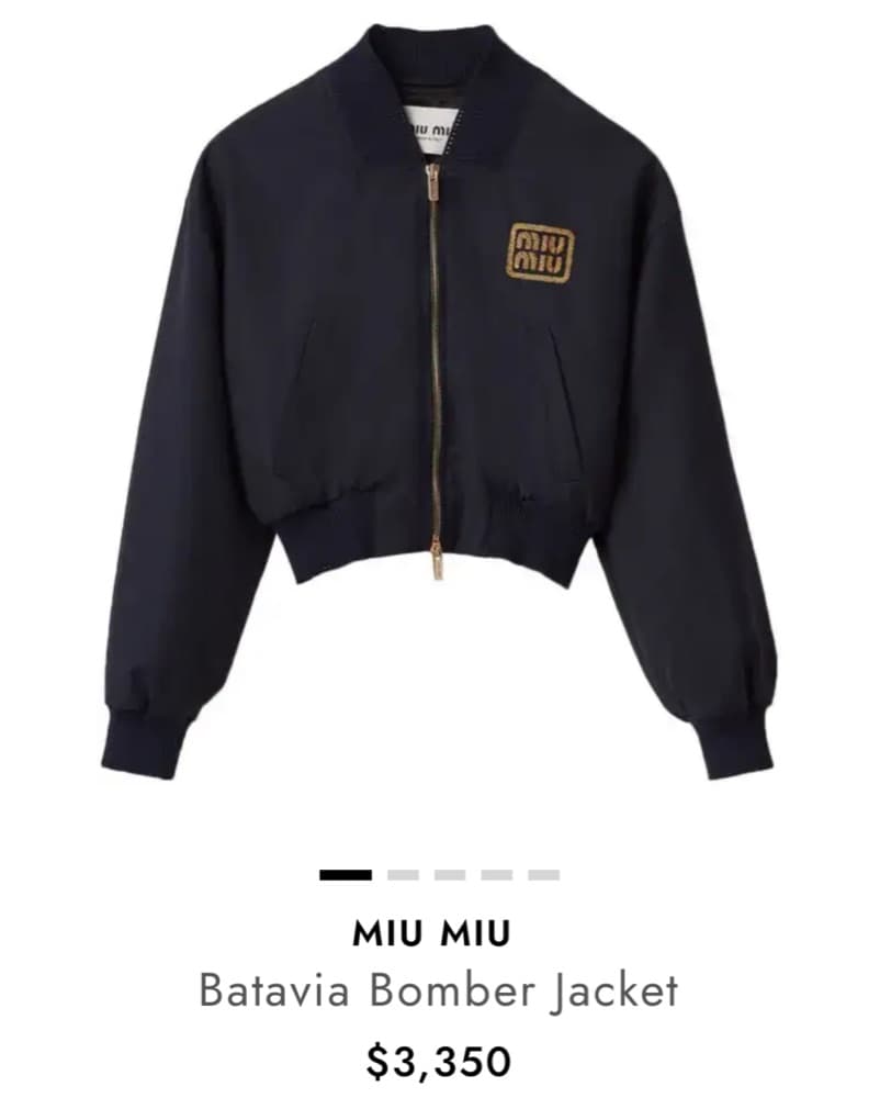 Miu Miu Navy Bomber Jacket  - Image 2