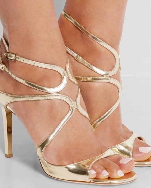 Jimmy Choo Gold Strappy Heels - Image 5