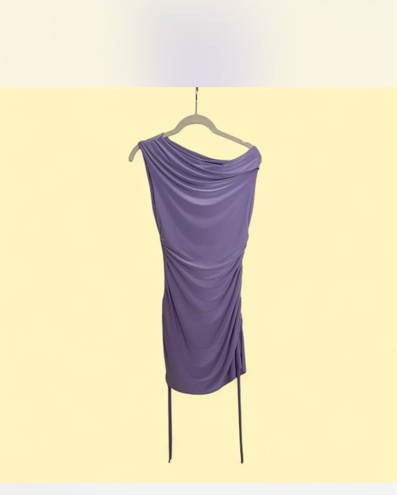 purple one shoulder mini dress - Image 1