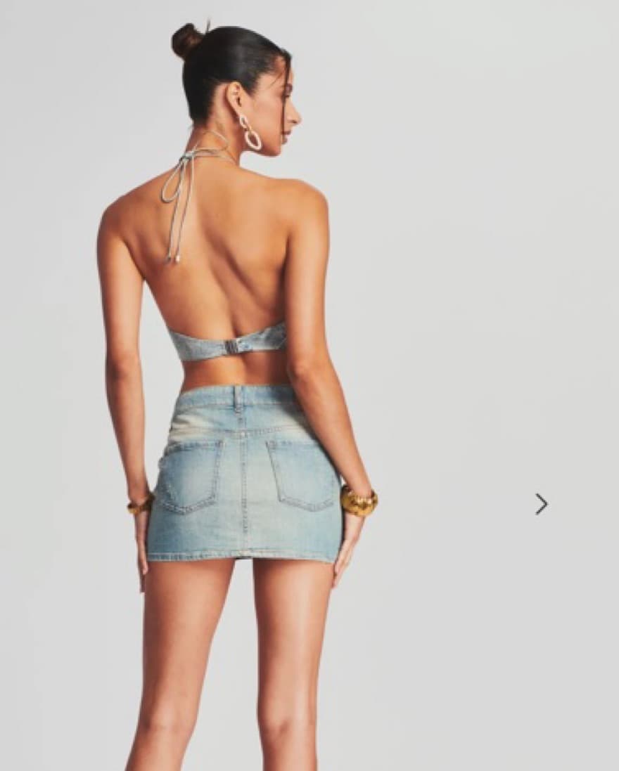 Retrofete denim Silk Top Haulter  - Image 2