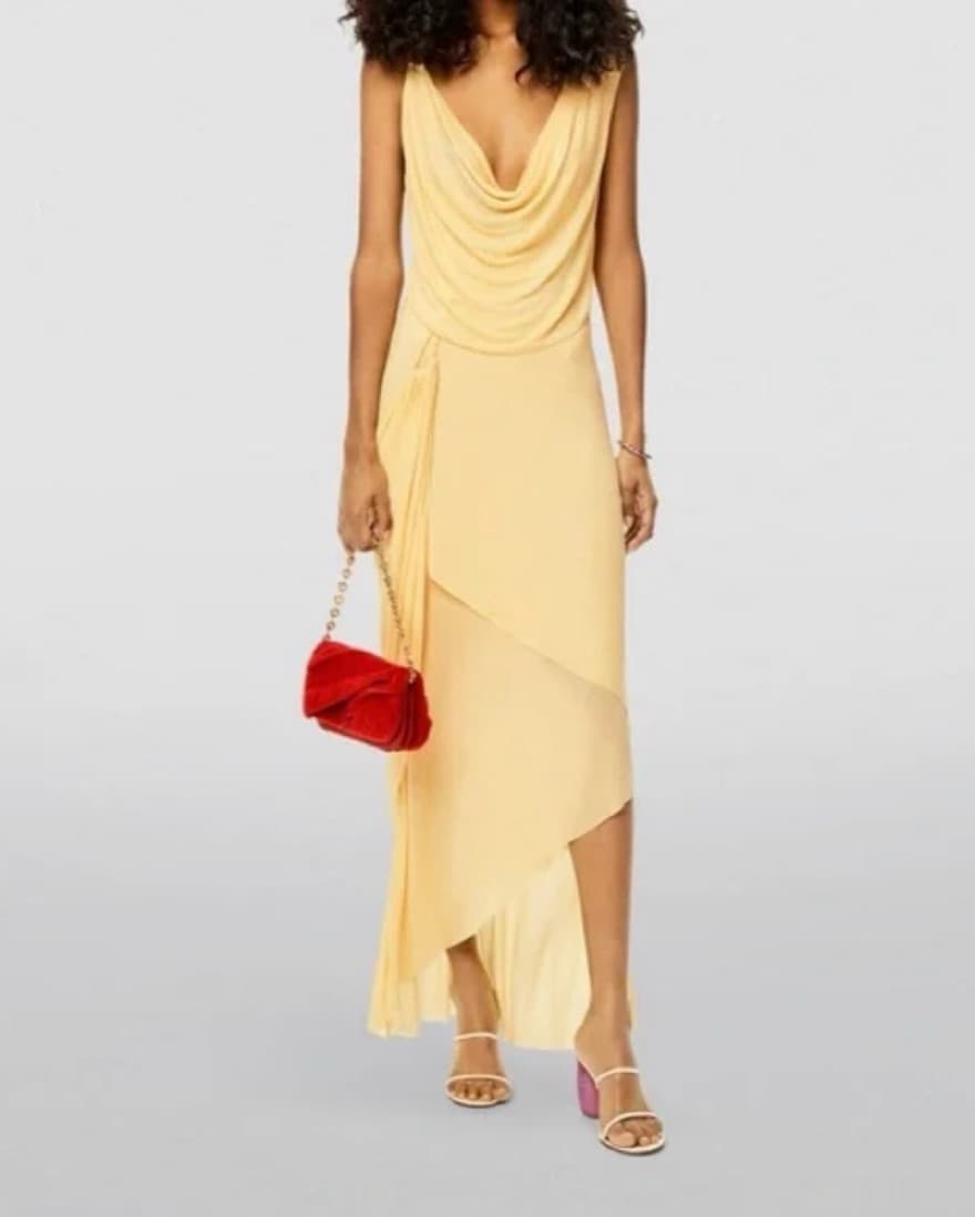 Loewe SS22 Draped Assymetric Maxi Dress - Image 2