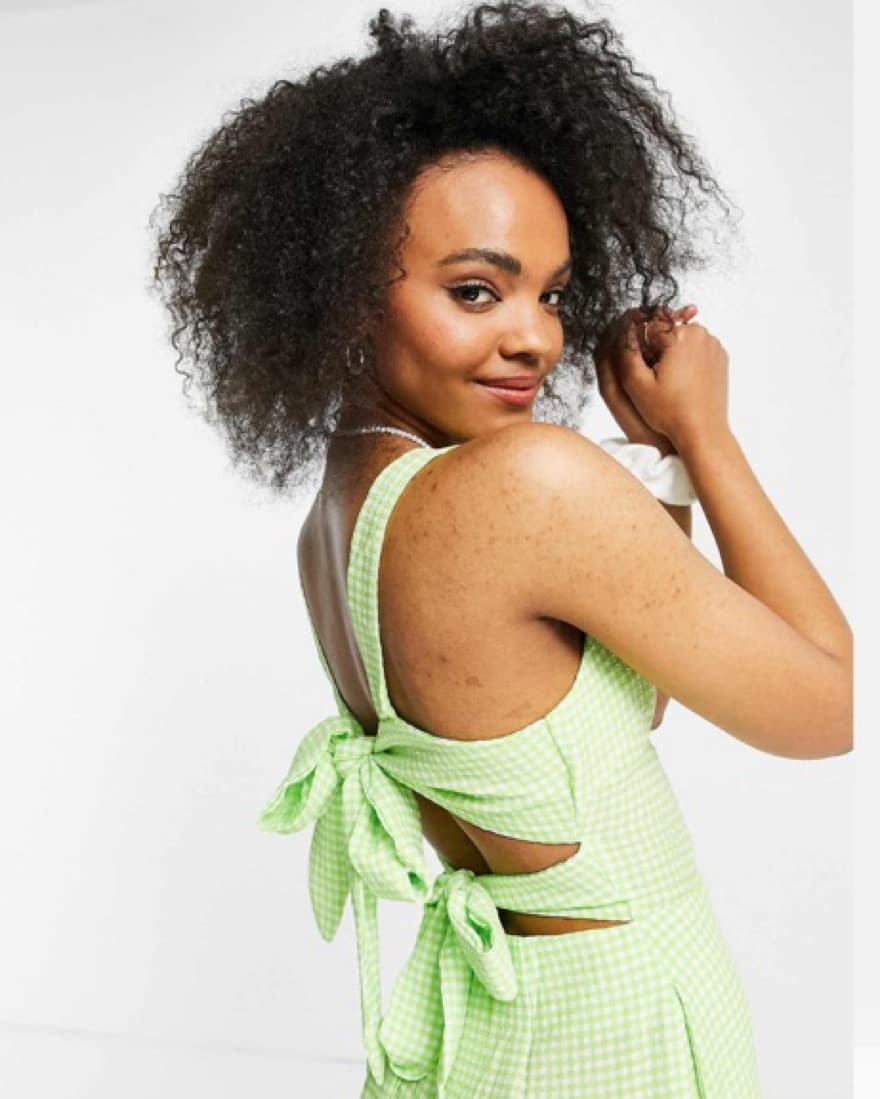 Cut Out Gingham Jumpsuit - Image 4