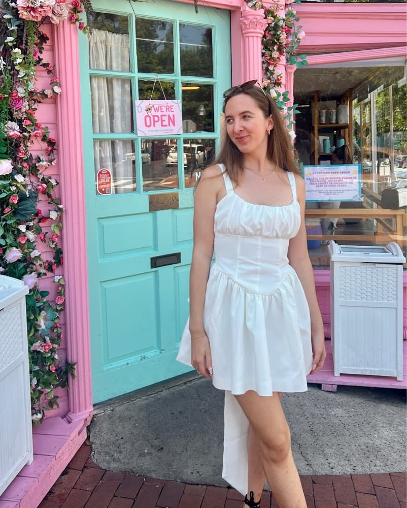 Enchanting White Bow Dress - Image 2