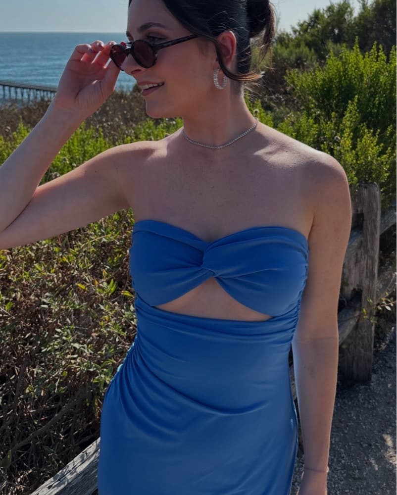 Strapless Blue Gown - Image 3