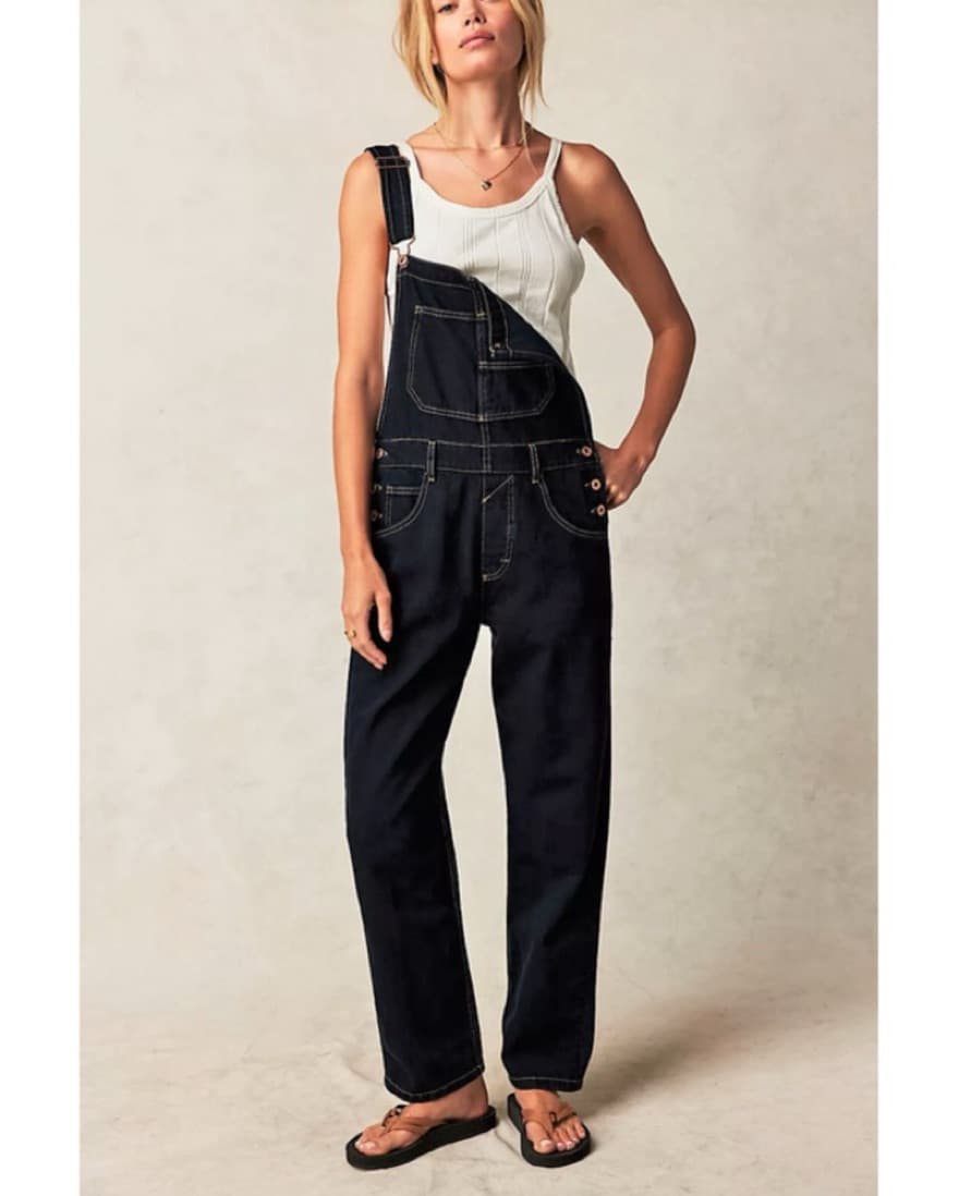 Dark Wash Overalls - Image 1