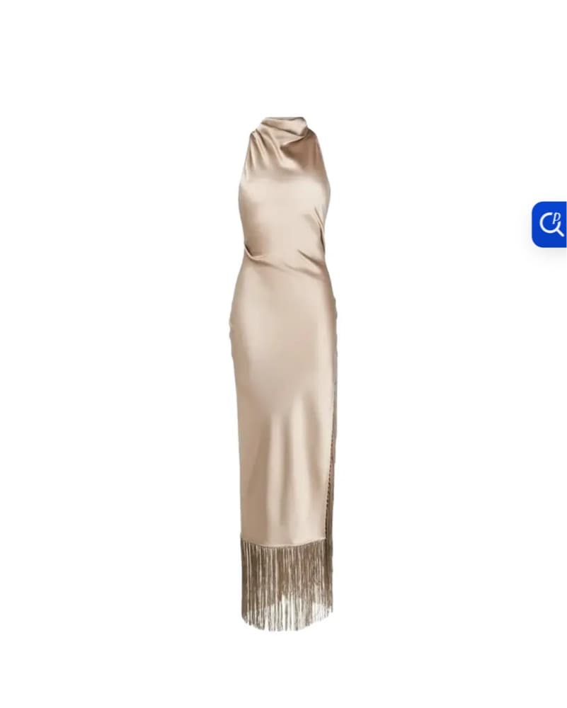 Nanushka Dia Slip Satin Fringe Dress - Image 4