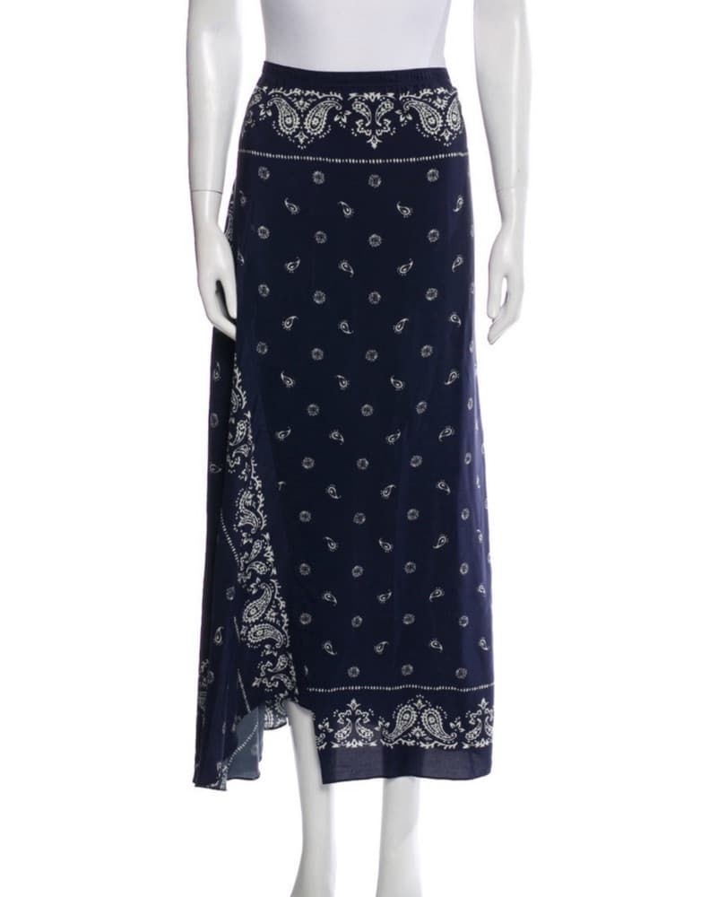 Theory Silk Bandana Midi Maxi Skirt - Image 1