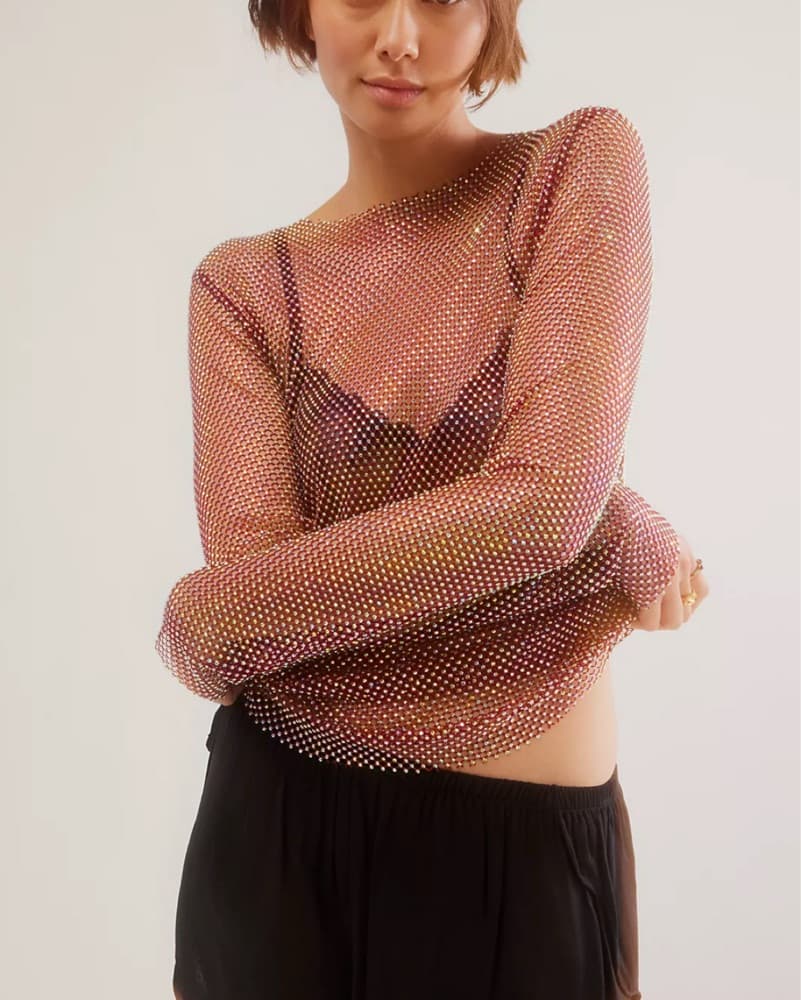 Freepeople Sparkle Mesh Longsleeve - Image 1