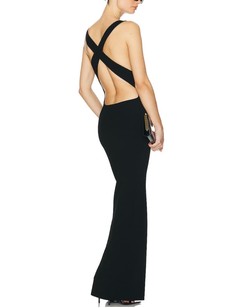 Helsa Ianli Knit Dress in Black - Image 1