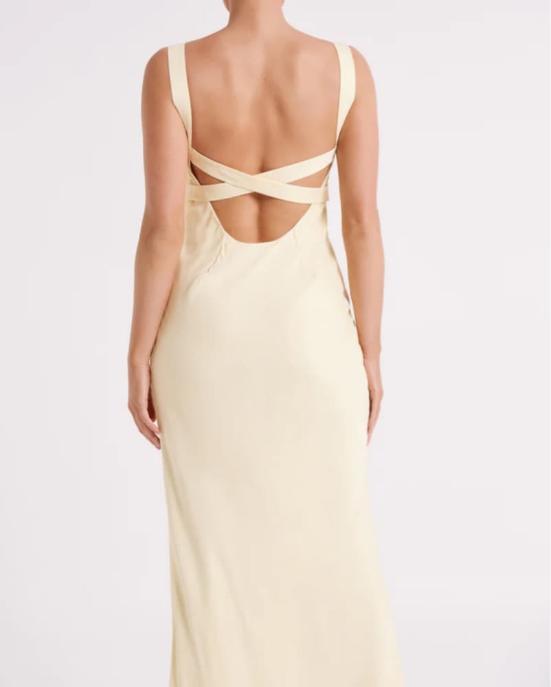 Meshki Butter Yellow Floor Length Gown - Image 3