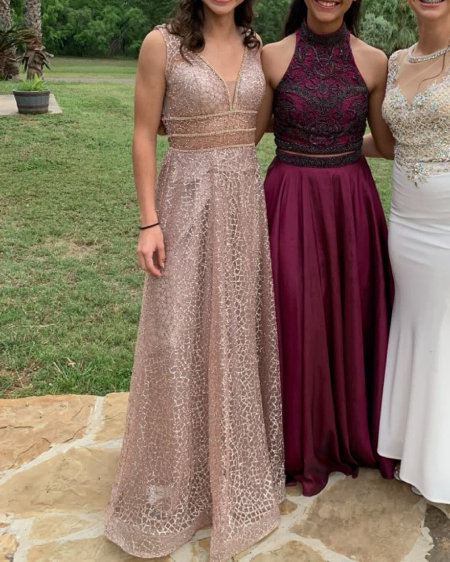 Beige/ Pink Formal Dress - Image 1