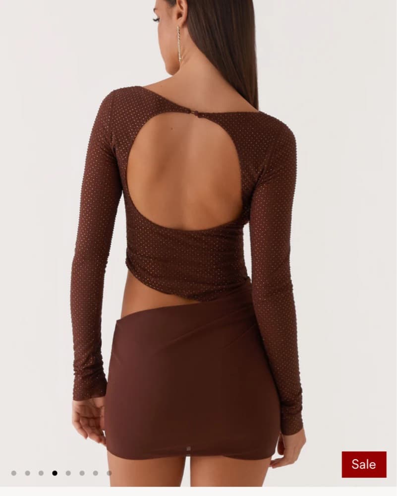 Chocolate Metallic Sequin Dress - Image 2