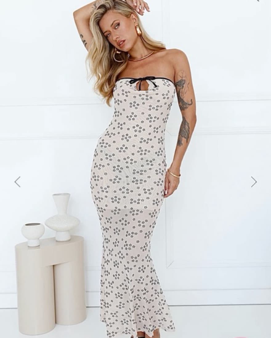 Biege Maxi Dress- Size M - Image 1