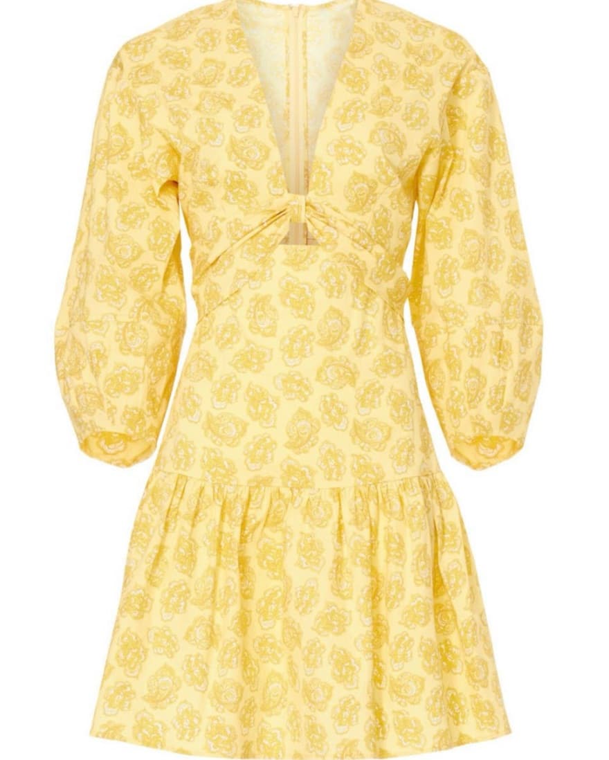 Derek Lam Yellow Cutout Mini Dress - Image 3