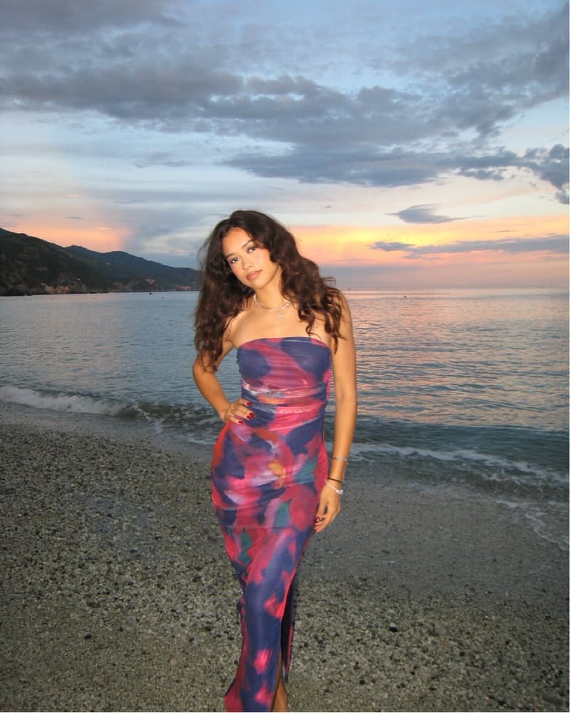 Vibrant Floral Strapless Dress - Image 1