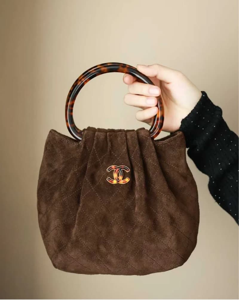 Chanel 26 Suede Brown Top Handle Bag - Image 5