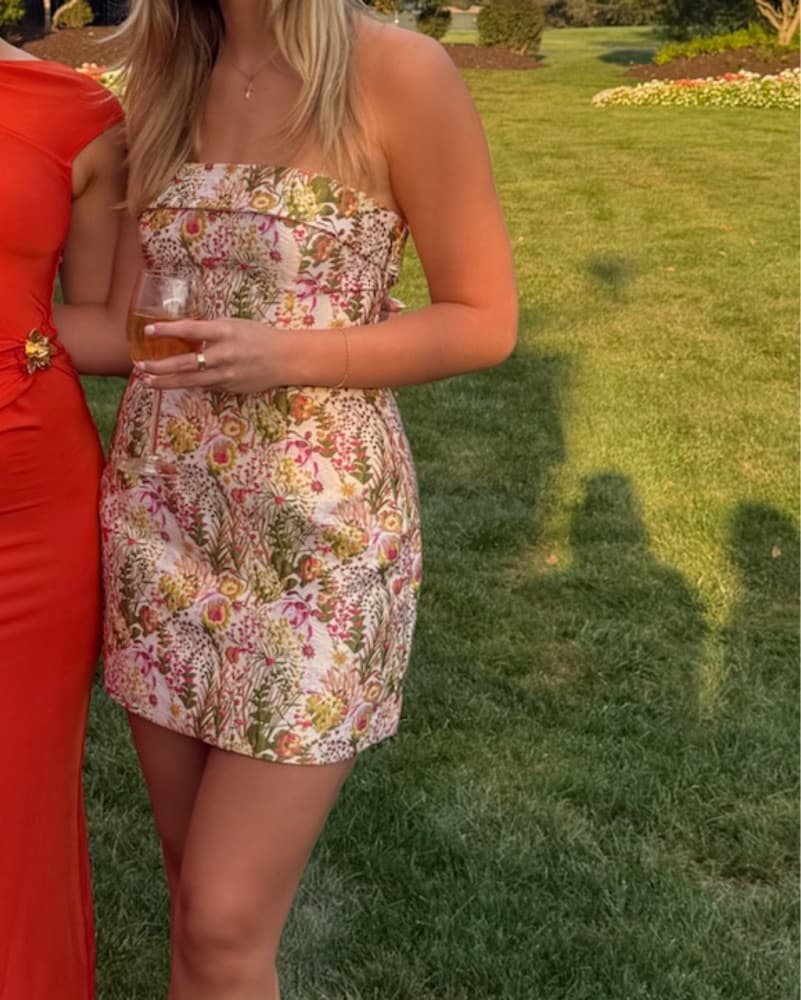 Lulus Multi Floral Strapless Mini Dress - Image 2