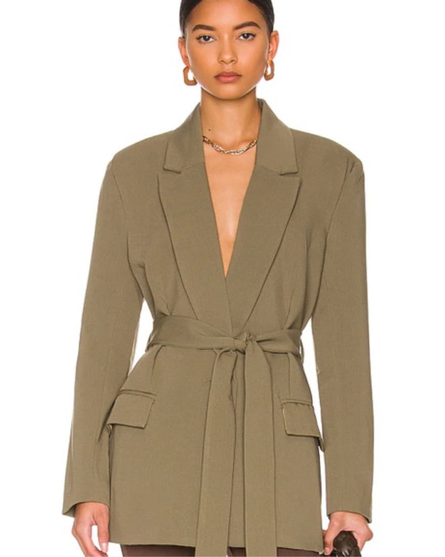 Bardot Belted Khaki Blazer - Image 3