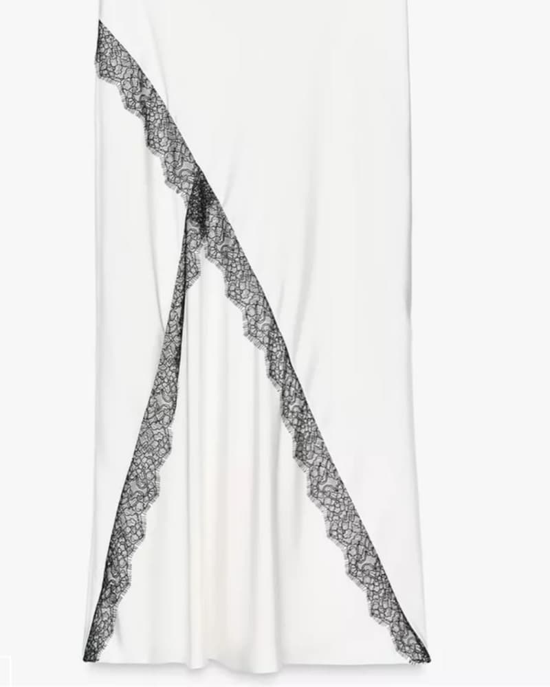 White Silk Lace Skirt - Image 4
