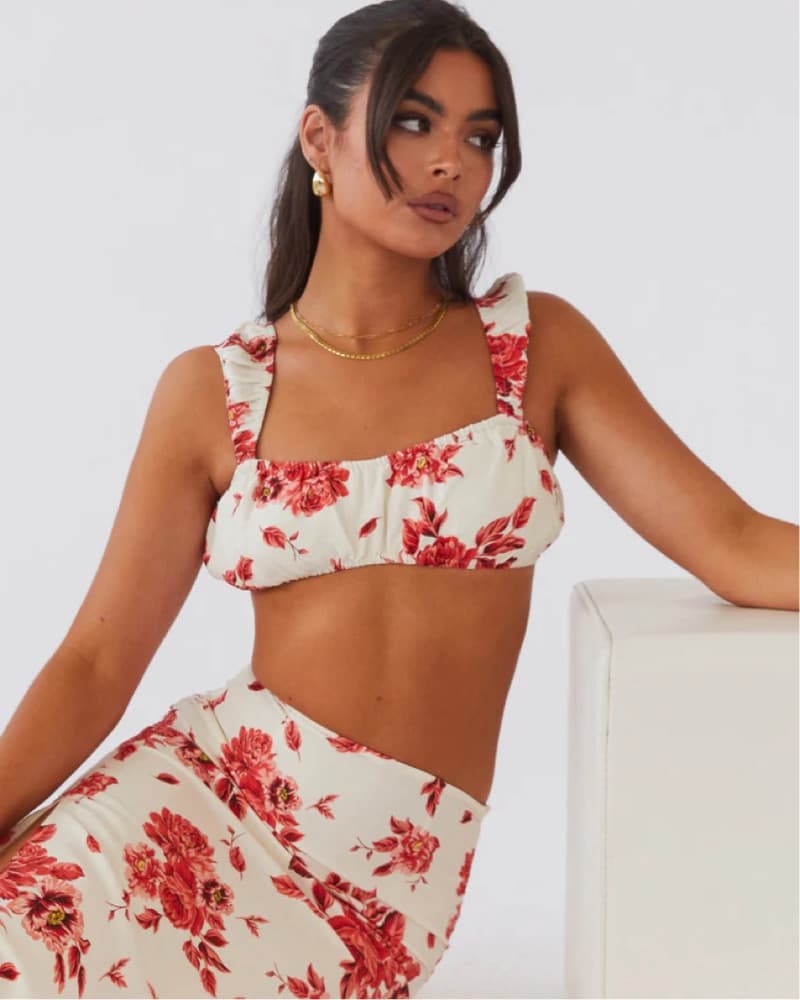 Red & White Top/Skirt Set - Image 2