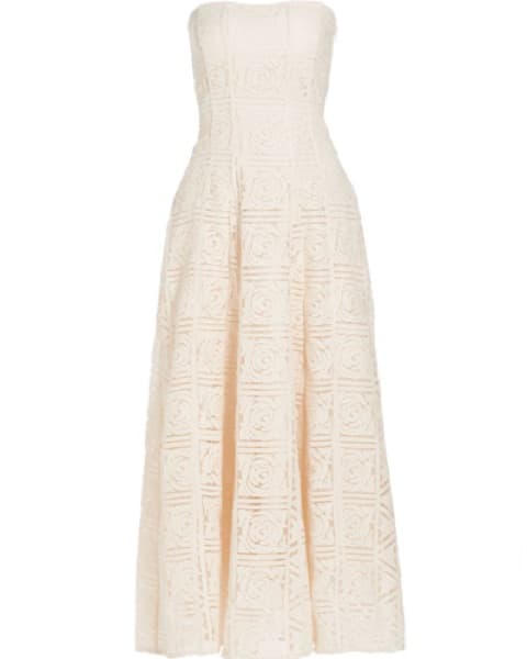 CULT GAIA Strapless Tea Length Dress - Image 1