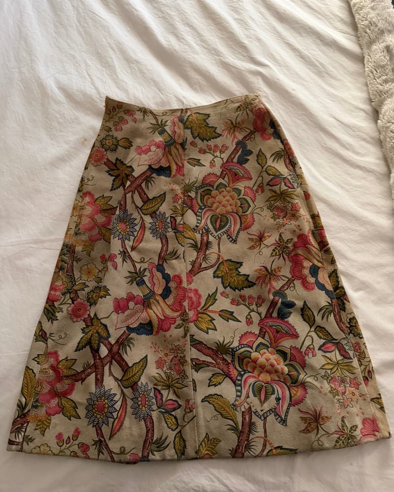 Vintage Painted Suede Skirt - Image 3