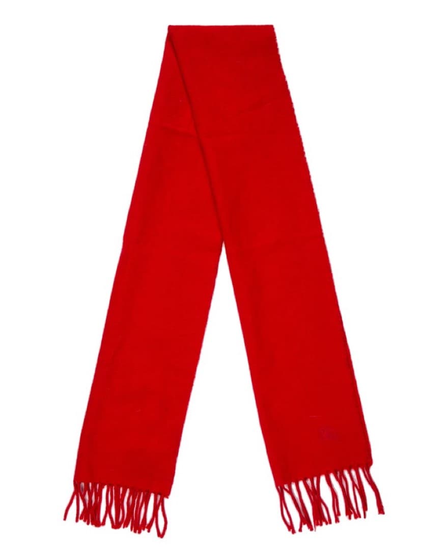 Red Burberry Wool Scarf - Image 2