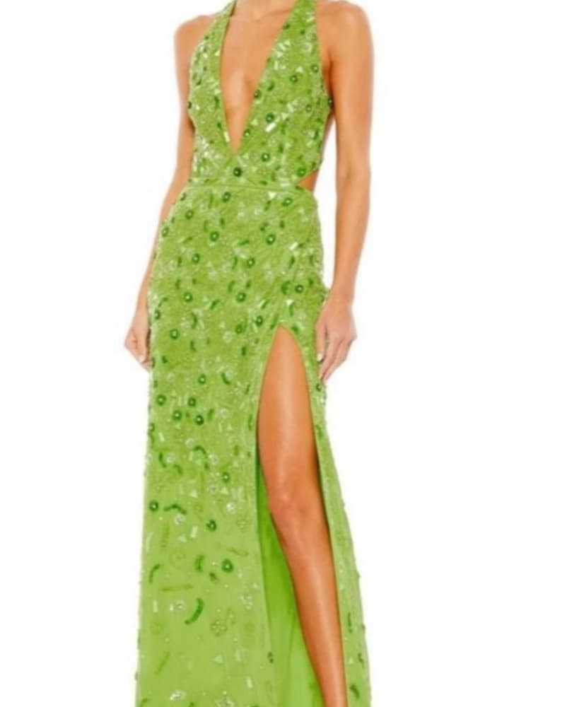 Macduggal Green Embelished Dress - Image 1