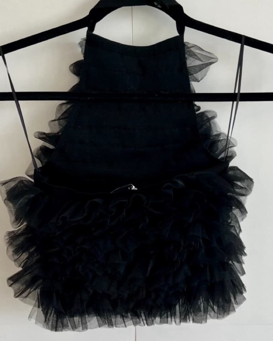 Zara Tulle Halter Top Black - Image 4