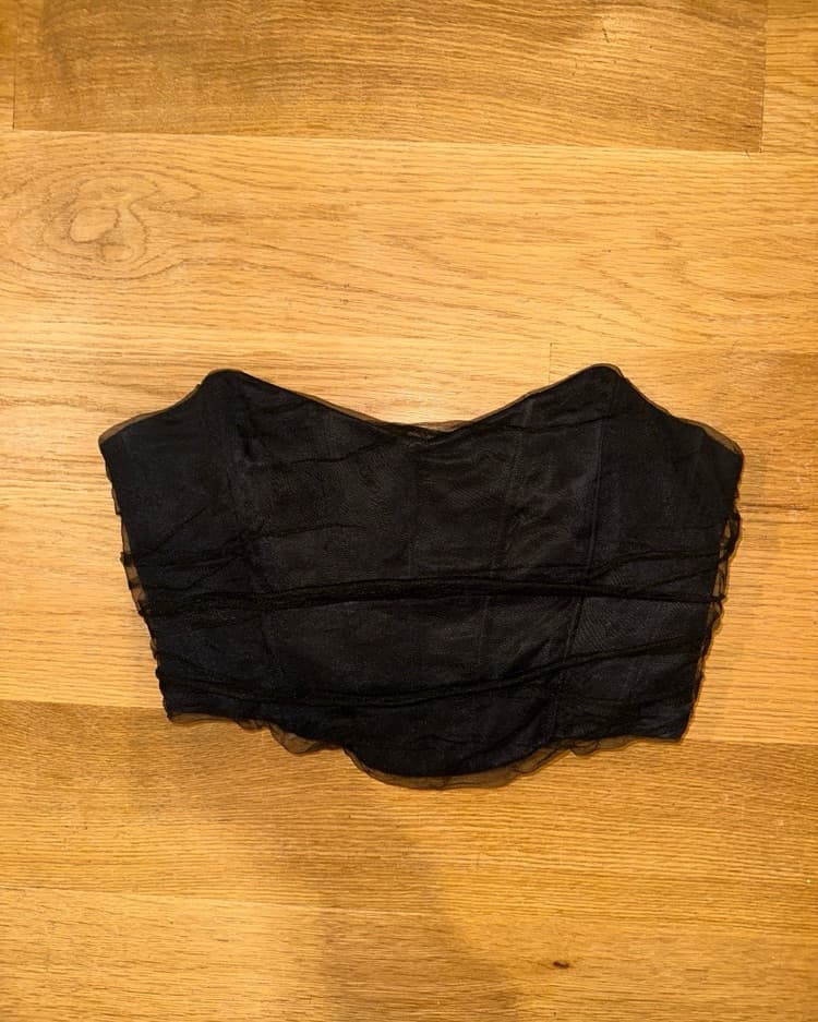 Zara Black Tulle Corset Top - Image 2