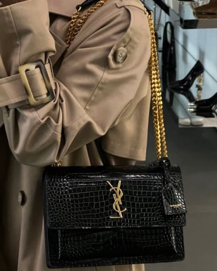 Saint Laurent Croc Sunset Bag - Image 1
