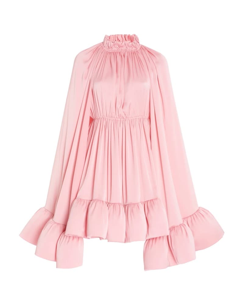 Alexis - Lynda Pink Ruffled Cape Dress - Image 5