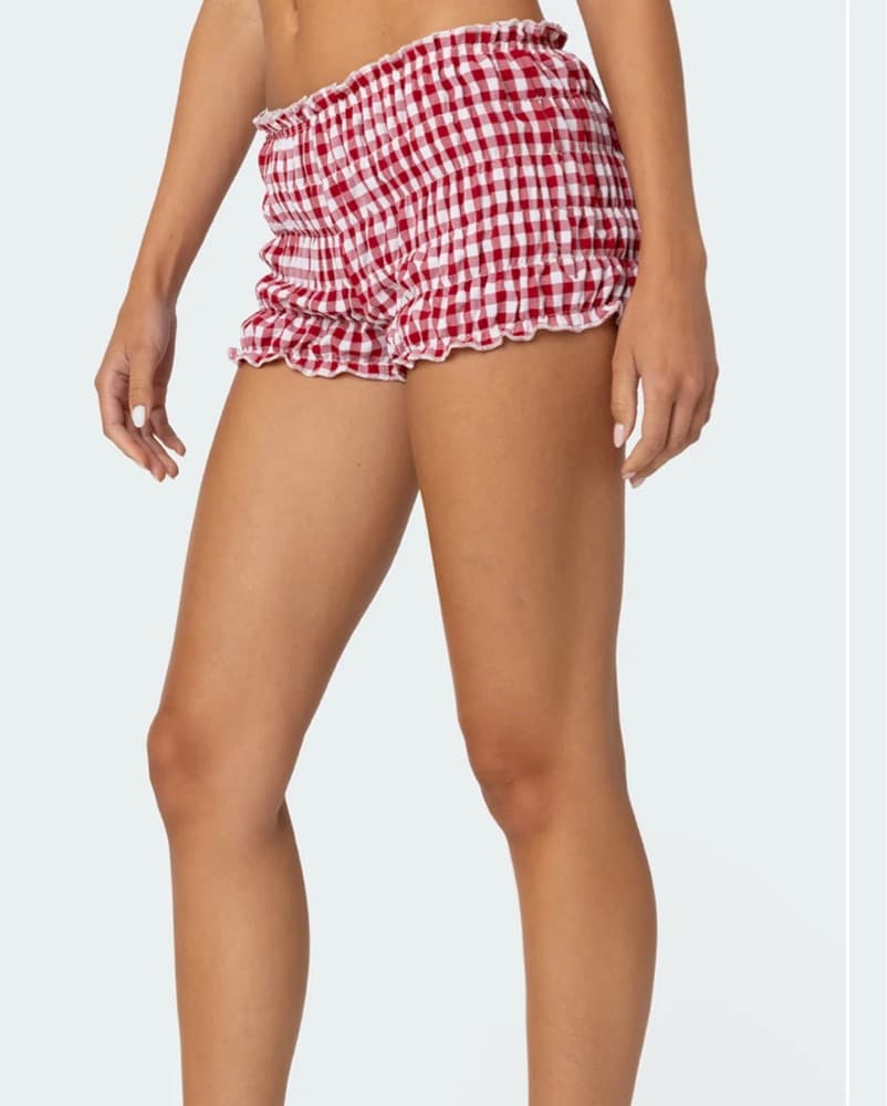 Gingham Scrunch Shorts - Image 2