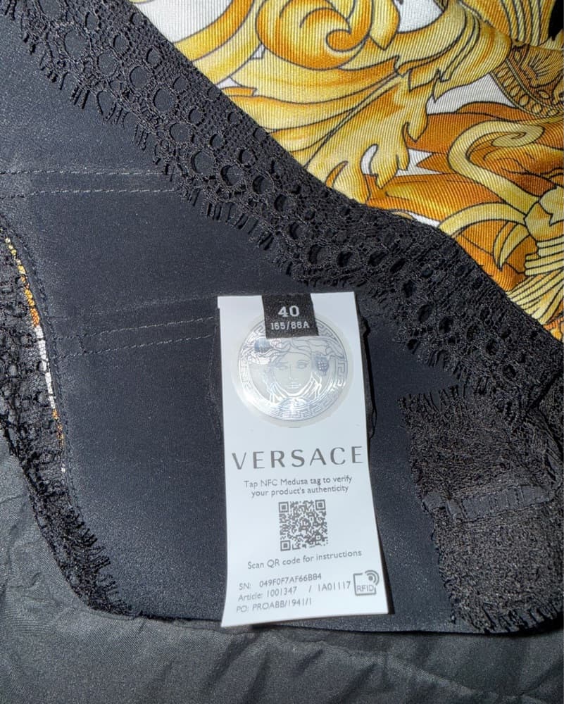 Versace Black And Gold Baroque Bralette - Image 4